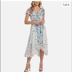 Sz. 16 DKNY Tie Waist High-Low Midi Dress